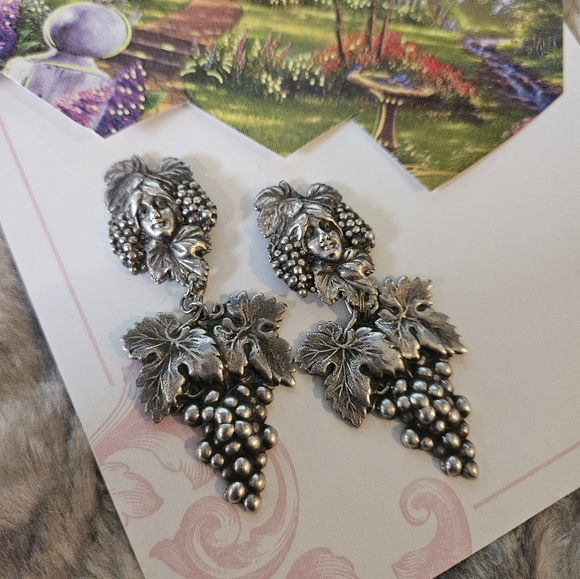 Amazing Vintage Art Nouveau Silver Plated Earrings - Picture 10 of 10